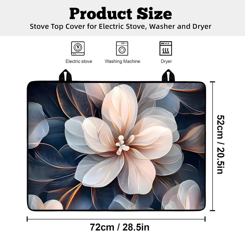 AOHMPT Multi-Design Stove Top Cover for Glass/Electric Stoves - 3-in-1 Heat-Resistant Protector Mat, Non-Slip Drying Rack 28"x20" - Image 2